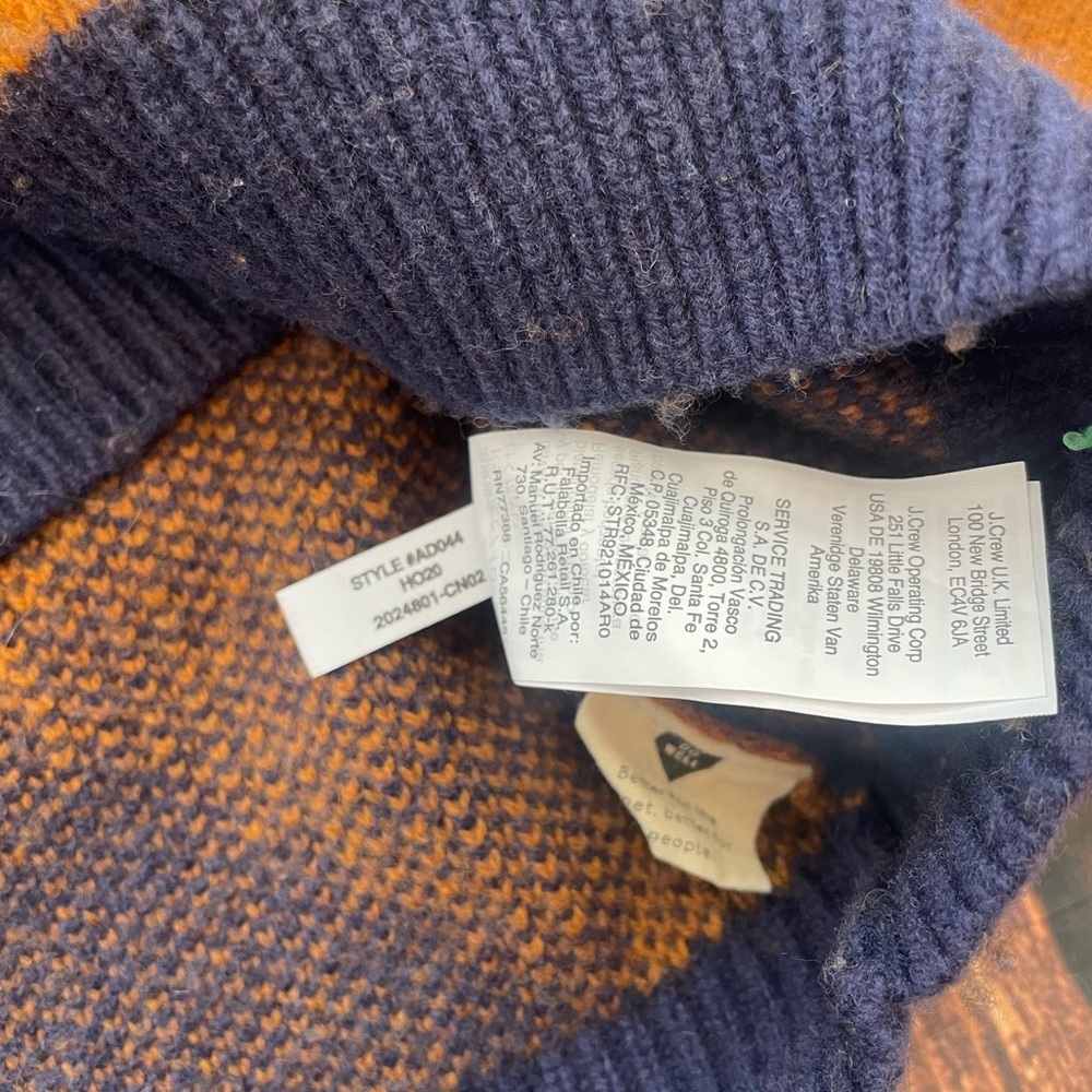 Madewell Mullen Women’s Brown and Navy Checkered Argyle Sweater. Small. - Picture 7 of 7